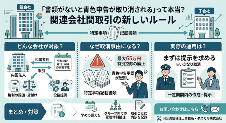「書類がないと青色申告が取り消される」って本当? 関連会社間取引の新しいルール